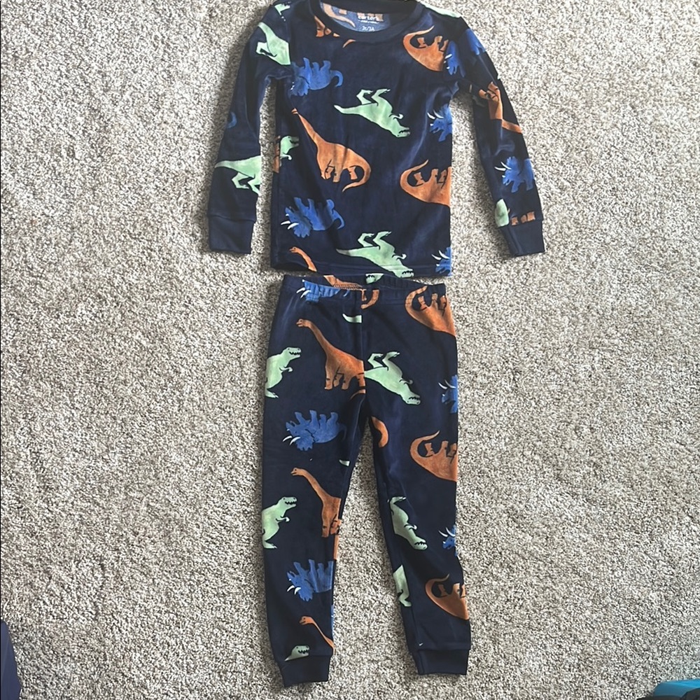 Carter's Blue and Green Dinosaur Pajama Set